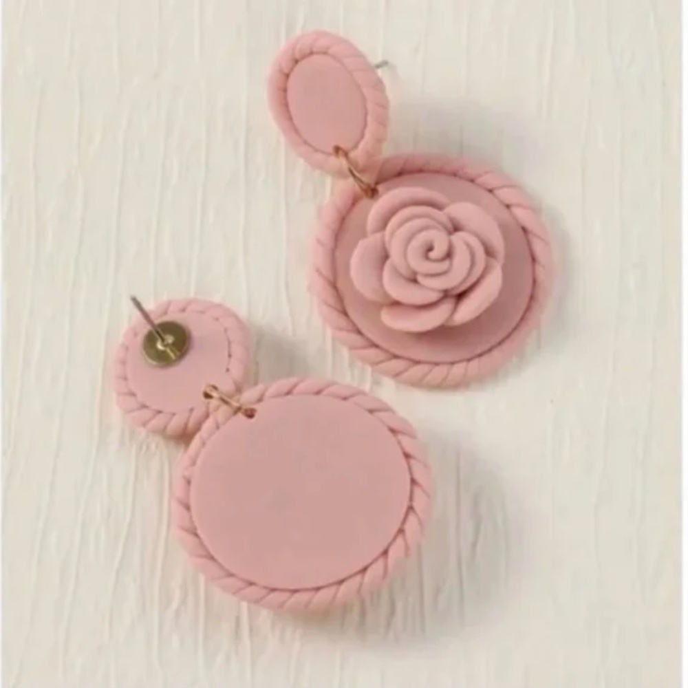 ❤️ FREE Flower Clay Like Floral Abstract Drop Modern Party Chic Girly Earrings
